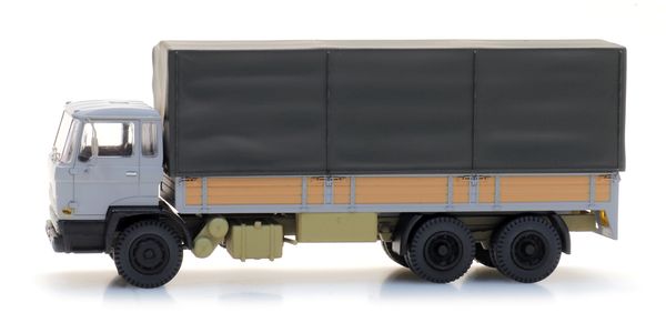 Artitec 487.051.15 - DAF tilt-cab A, tandem-axle,open bed truck with canvas, grey