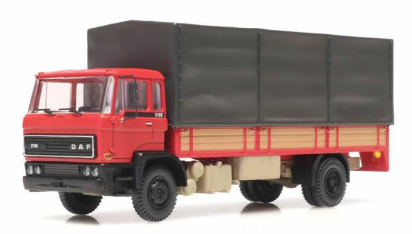 Artitec 487.052.02 - DAF tilt-cab B open bed truck with canvas red