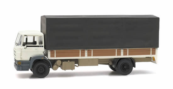 Artitec 487.053.02 - DAF tilt-cab C open bed truck with canvas white