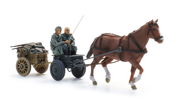 Artitec 6870736 - German WWII Infanteriekarren mit Pferd + 2 Figuren