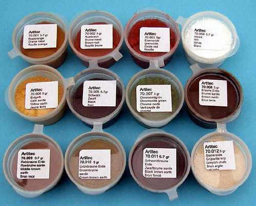 Artitec 70.000 - Set of 12 powders of various colors (weathering powder)