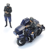 Dutch police motorcycle with sidecar + 2 figures