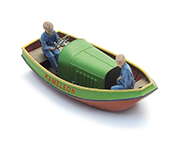Frisian steel motor boat, waterline + 2 figures