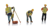 Track surveyors with theodolite post-1990 (3x)