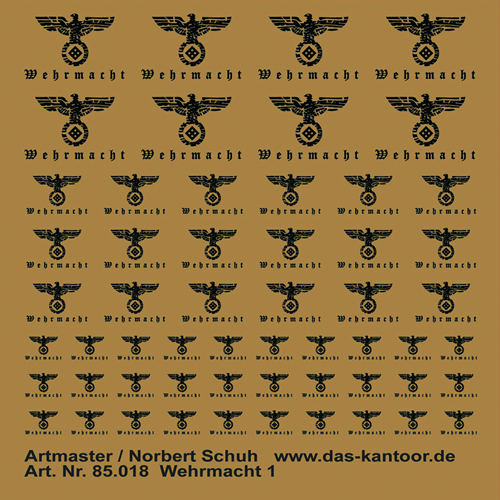 Artmaster 85018 - WWII German Army 1 (dry transfer)