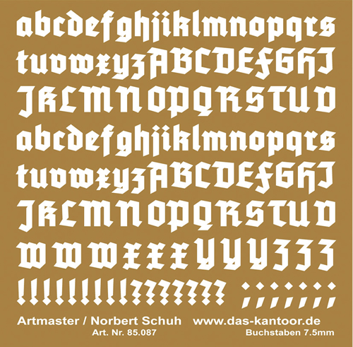 Artmaster 85087 - White Letter Decals (6.6mm)