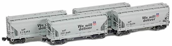 AZL 913911-1 - 4pc ‘We Will Deliver’ ACF 2-Bay Hopper Set of the UP