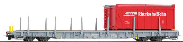 Bemo 2291123 - Stake Wagen with container load R-w 8203 ACTS