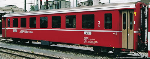 Bemo 3242133 - 2nd Class Passenger Coach A 1263 EW II red