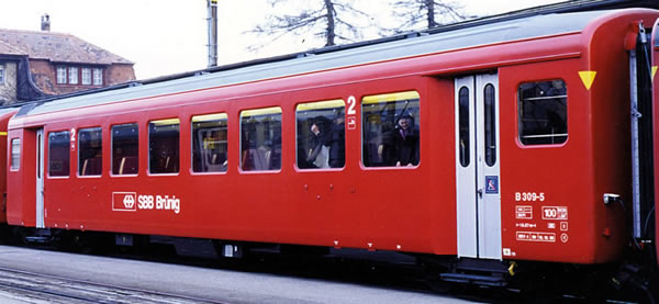Bemo 3277432 - 2nd Class Passenger Coach Brünig AB 432
