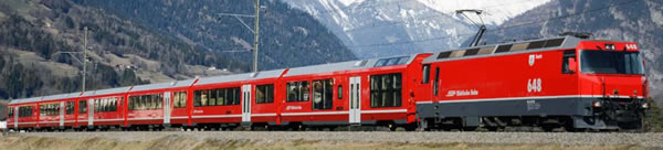 Bemo 3298171 - Albula articulated train AGZ Freizeitabteil B 577 01 of the RHB