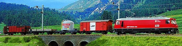 Bemo 7259120 - Bemo Swiss RhB Freight Car Set 