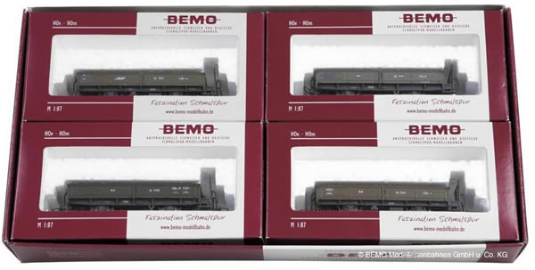 Bemo 7457120 - 4pc Freight Car Set KKL