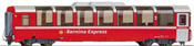 2nd Class Panoramic coach Bp 2506 Bernina Express, the RhB