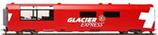 Panorama service wagon WRp 3832 Glacier-Express of the RhB