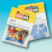 Brawa 3055 - Plug round, blue [10 pieces]