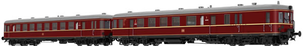 Brawa 44706 - German 2pc Diesel Railcar BR VT60.5 and Trailer BR VS145 of the DB (DC Digital Extra w/Sound)