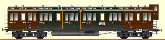 Brawa 45257 - Compartment Coach 1st/2nd/3rd Class K.P.E.V.