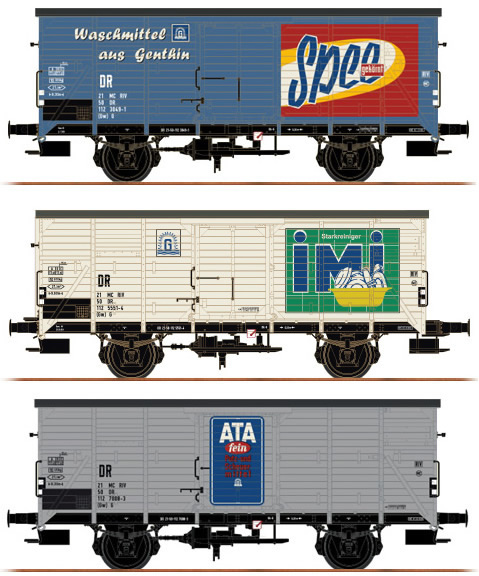 Brawa 45906 - 3pc Freight Car Set G10 Henkel Set