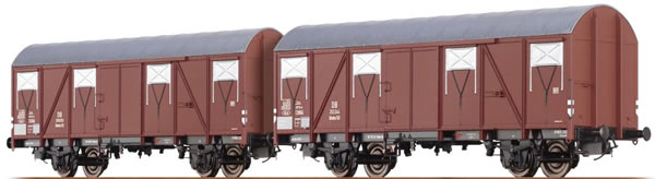 Brawa 47264 - 2pc Covered Freight Car Set Glmhs50