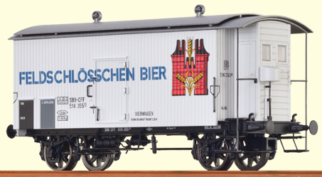 Brawa 47842 - Covered Freight Car K2 Feldschlösschen Bier