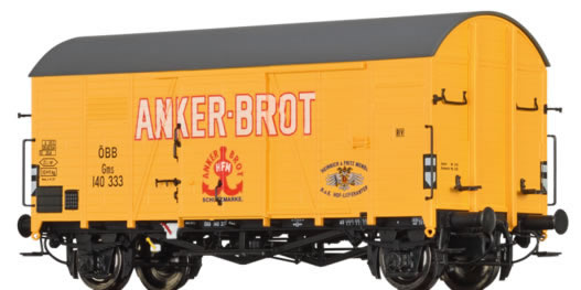 Brawa 47940 - Austrian Covered Goods Wagon Anker Brot of the OBB