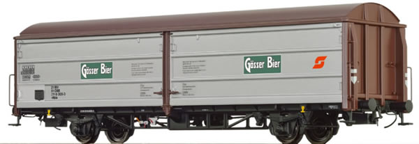 Brawa 48983 - Austrian Sliding Wall Freight Car Hbis Gösser Bier of the OBB