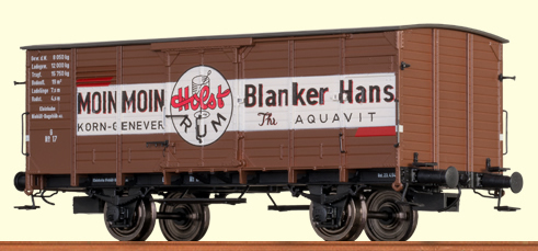 Brawa 49021 - Covered Freight Car G Moin Moin Blanker Hans“ KND