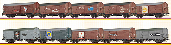 Brawa 50825 - 10pc Freight Car Set VEHICLE BRANDS, AC