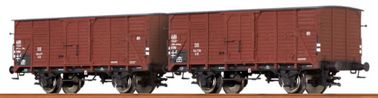 Brawa 67433 - 2pc Covered Freight Car Set G 10 DB