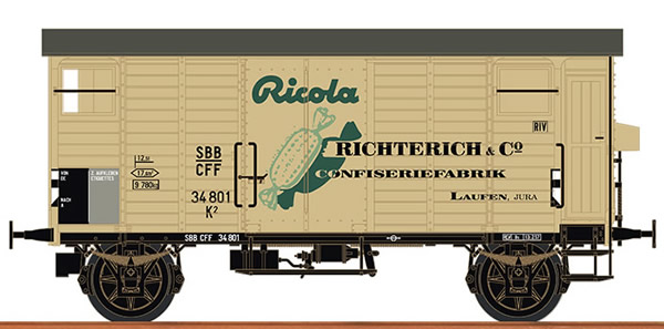 Brawa 67860 - Swiss Covered Freight Car K2 RICOLA of the SBB
