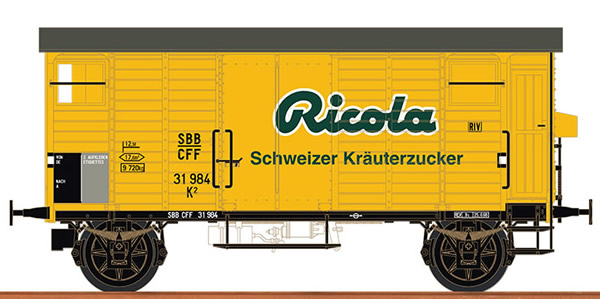 Brawa 67861 - Swiss Covered Freight Car K2 RICOLA of the SBB