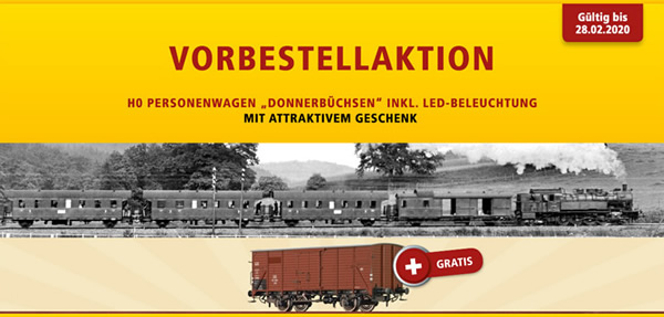Brawa B2013 - 5pc Passenger Coach Donnerbüchsen Train Set + 1pc Freight Car