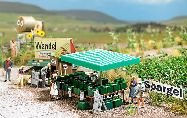 Busch 1074 - Asparagus Sales Stand with Accessories