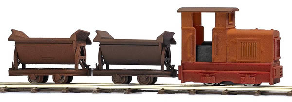 Busch 12117 - Rusty Look! Locomotive with 2 tipper wagons