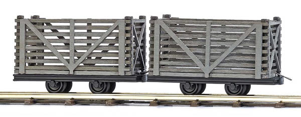 Busch 12214 - 2 Wooden Peat Transport Wagons
