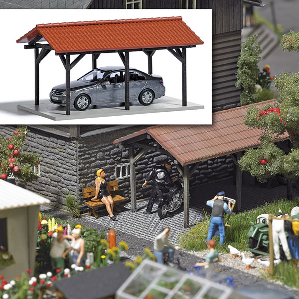 Busch 1481 - Carport with Model Vehicle