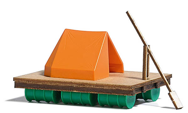 Busch 1564 - Wooden Raft with Tent