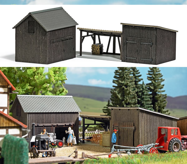 Busch 1595 - Wooden sheds and Shelter