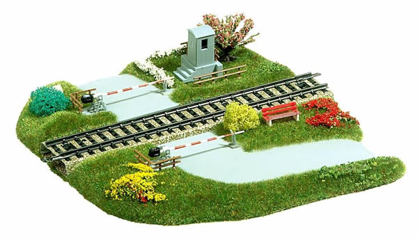 Busch 3210 - Railway level crossing for straight track