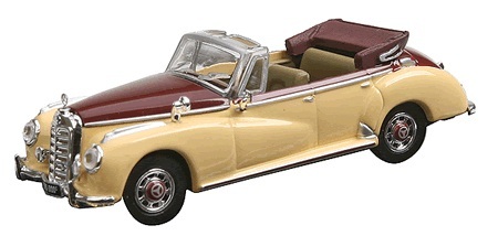 Busch 38627 - 1955 Mercedes Benz 300C Cabriolet -- Top Down (gold, coffee) 