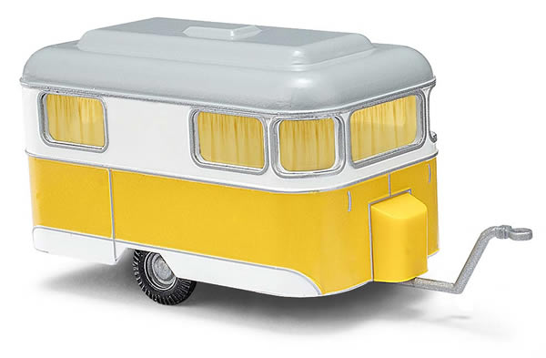 Busch 51701 - Rodent Caravan, White / Yellow