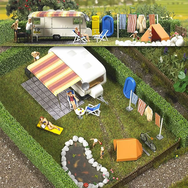 Busch 6023 - Camping Trailer Scene