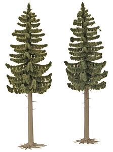 Busch 6136 - 2 High-trunk Spruce Trees