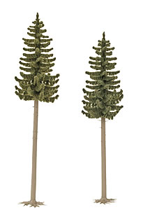 Busch 6137 - 2 High-trunk Spruce Trees