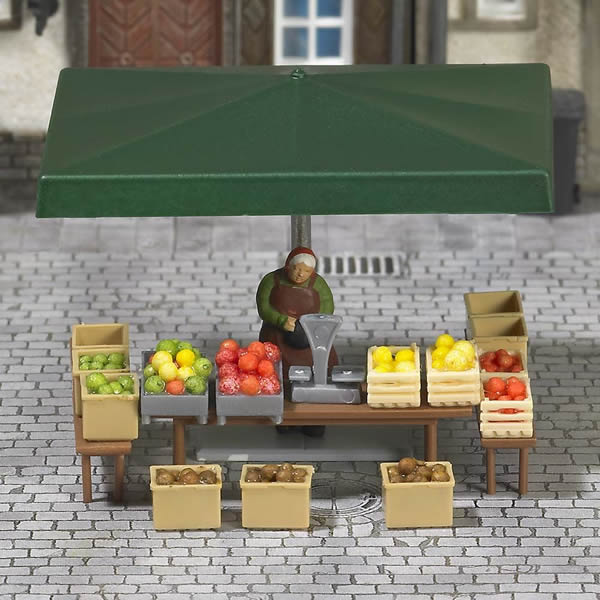 Busch 7706 - Mini world »Stall with fruits and vegetables«