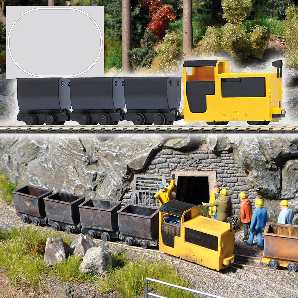 Busch HOF 5026 Mine Railway Two Personnel Wagon Yellow # NEW ORIGINAL PACKAGING 