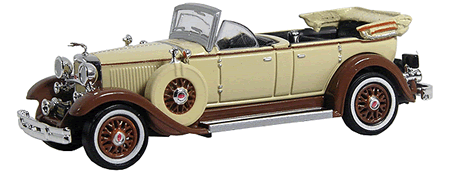 1931 Lincoln Model K Convertible Sedan -- Top Down (brown, beige) 