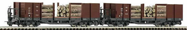 Consignment 34594 - Roco 34594 2pc Freight Car Set with Wood Load
