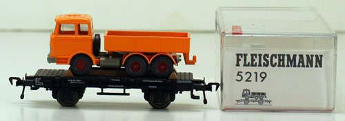 Consignment 5219 - Fleischmann Flat Car with Wiking Orange Truck of the DB